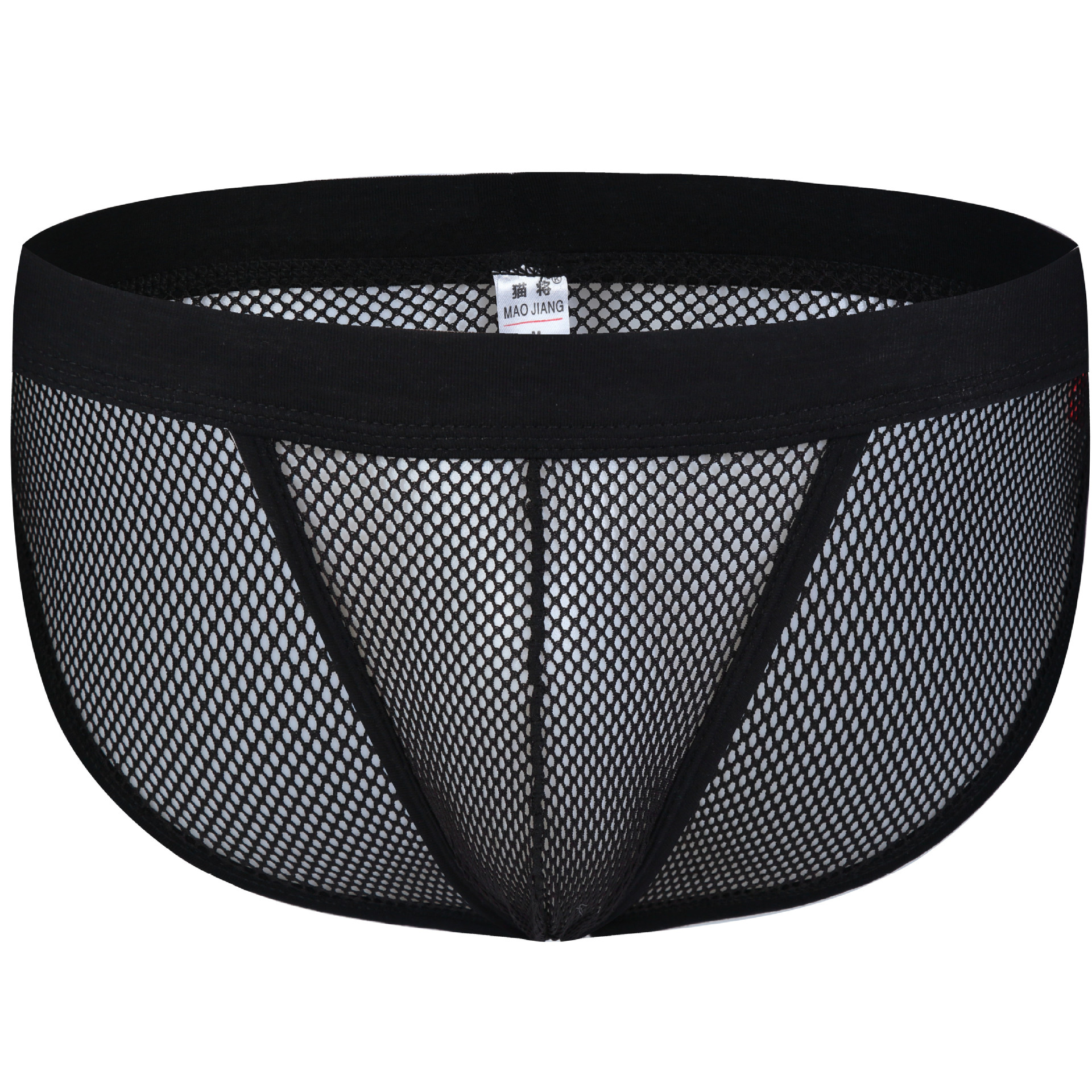 外贸跨境新款男士纯色情趣内裤u凸大网眼囊袋露pp镂后空三角2007