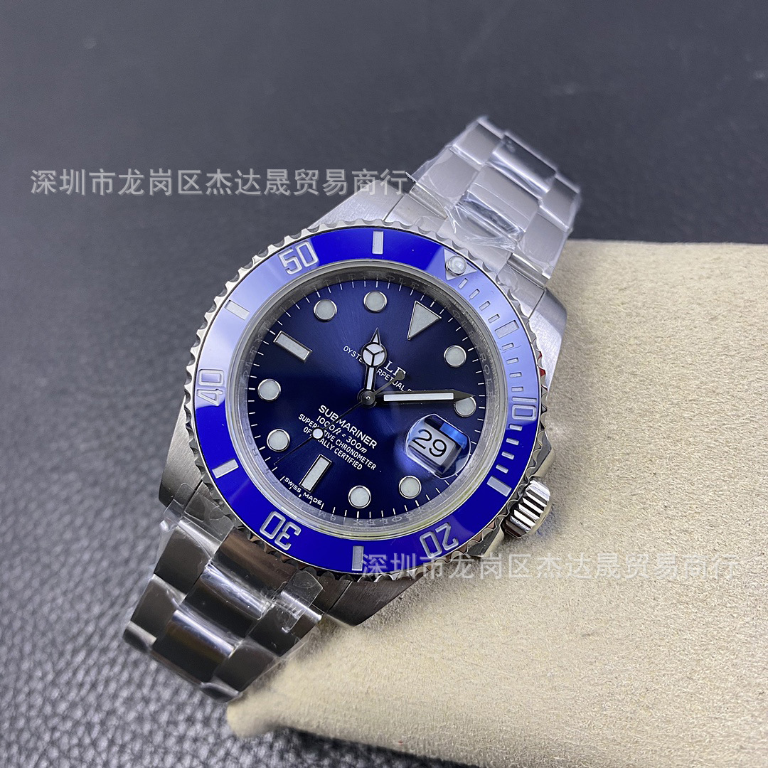 捞li士116613lb潜航者蓝色绿色水鬼男士机械手表2836钢带3135机芯
