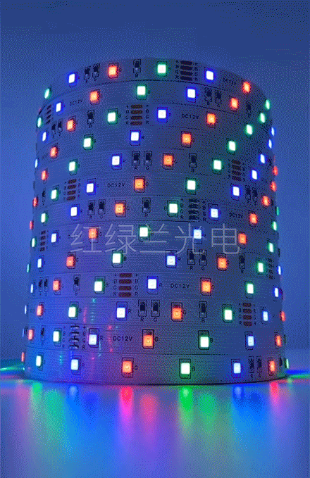 led灯带 2835rgb七彩智能音乐声控灯条 滴胶防水5m/10米彩盒套装