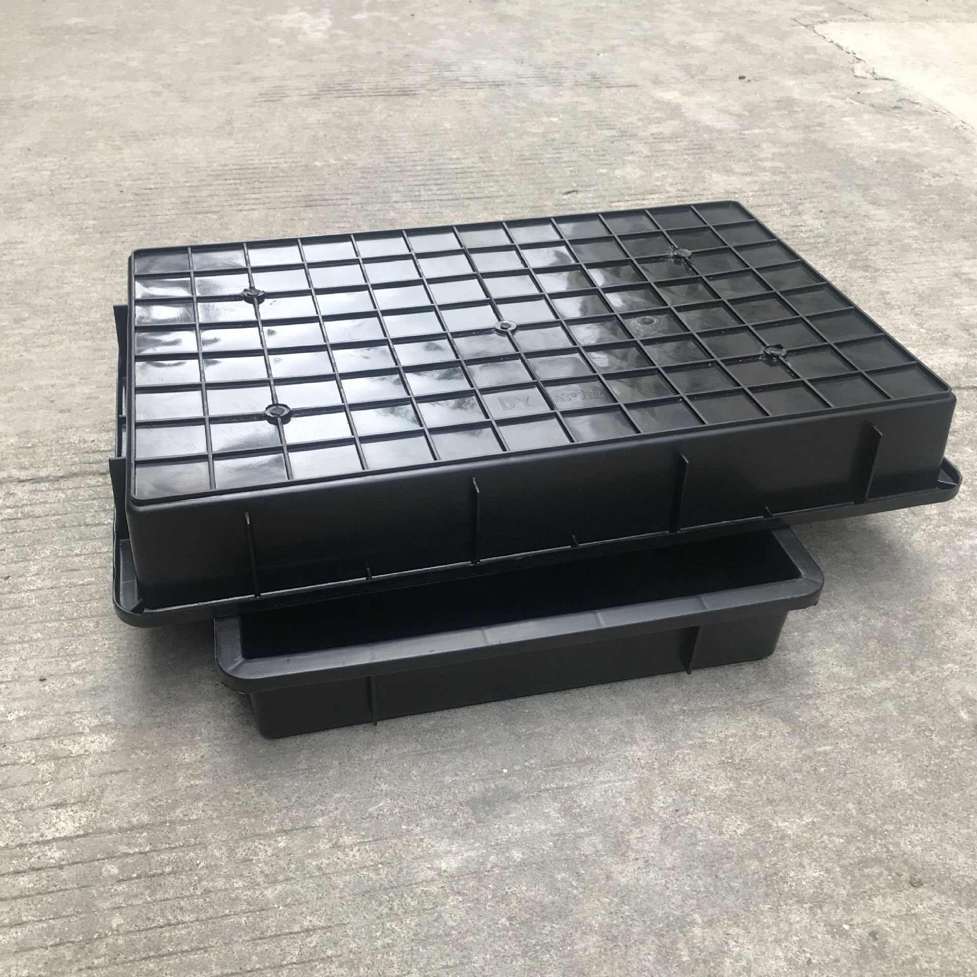蓝色塑料方盘 塑料长方形托盘 塑料工具零件方盘 可丝印logo
