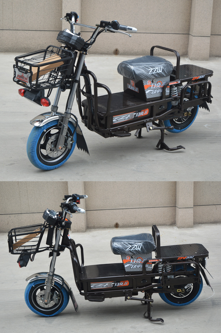 载重王电动电瓶车外卖送餐电摩60v72v两轮拉货大力神长跑王锂电车