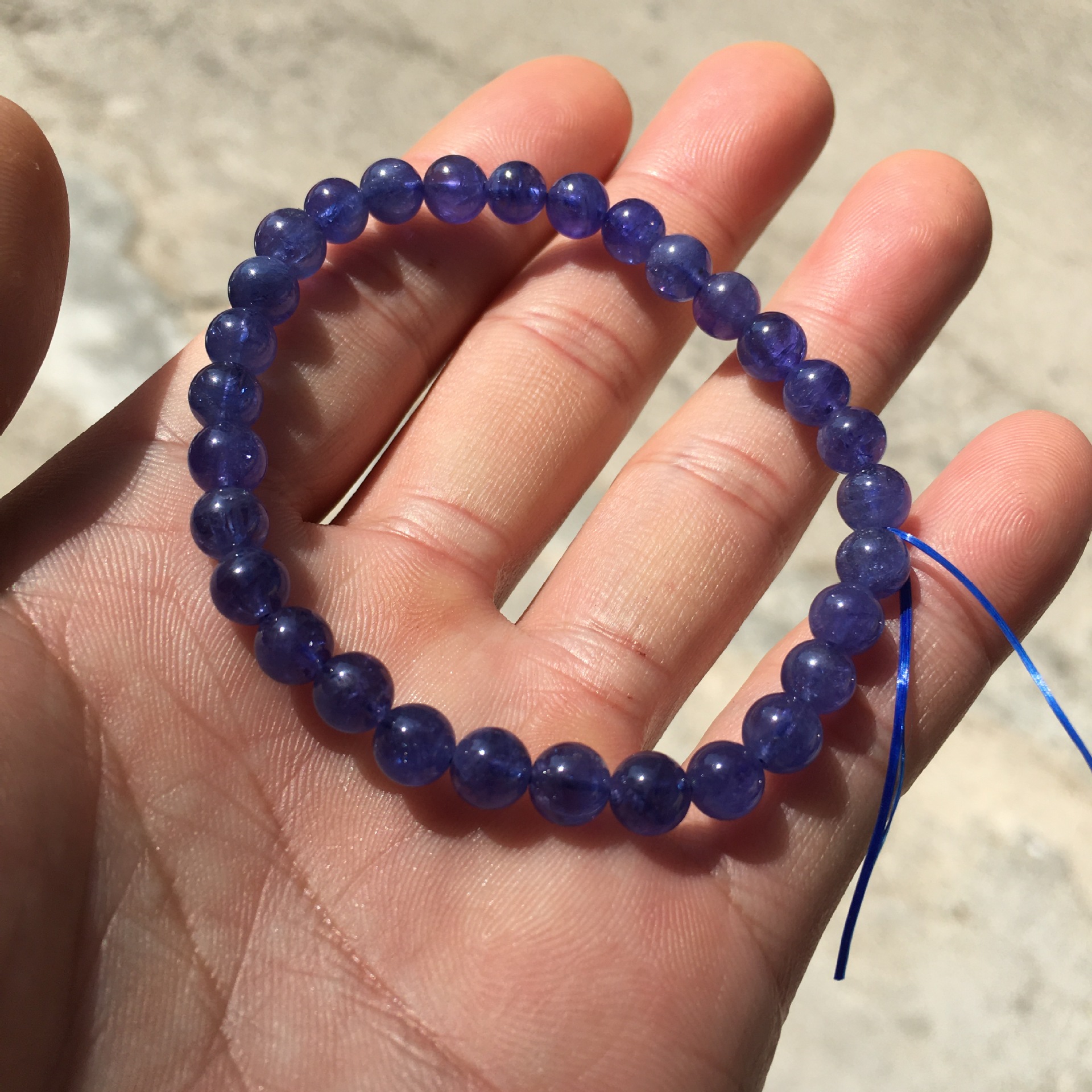 天然坦桑石手链 冰润体 蓝紫坦桑手串水晶饰品工厂批发