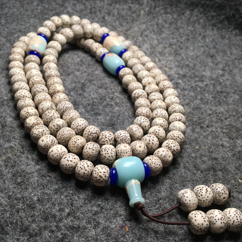 正月星月菩提108颗 全套天然配饰海南高密正月星月菩提子佛珠手链