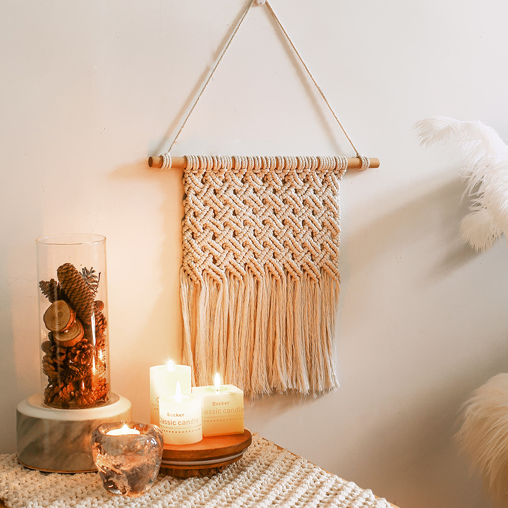 Cross-Border Ins Nordic Simple Woven Tapestry European and American Soft Home Ornament Bedroom Background Tassel Pendant Gt034