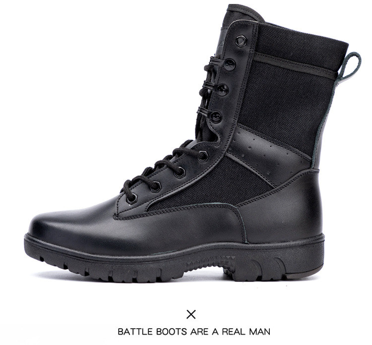 19作战靴男新式牛皮战训靴户外超轻减震战术训练靴高帮黑色作战靴
