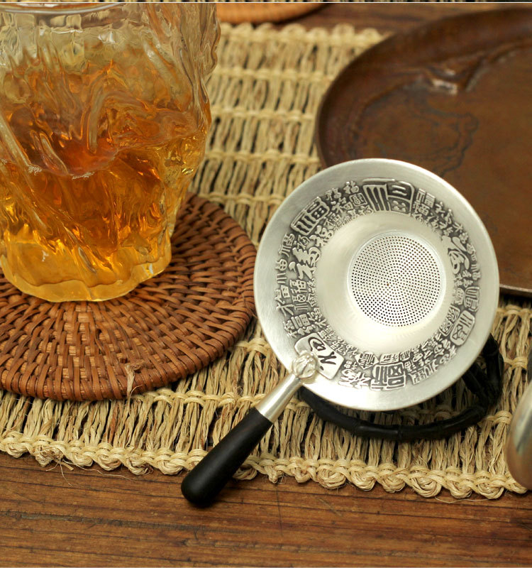 银茶漏足银999手工银茶漏器茶滤网滤茶道配件银茶具滤网定制茶漏