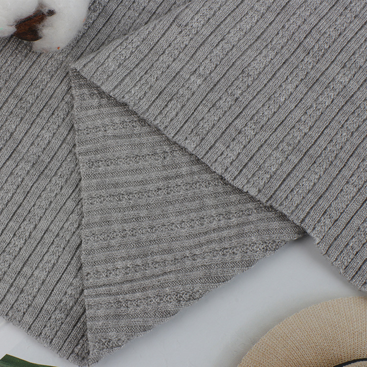 针织坑条面料 280g全棉提花罗纹布 女装连衣裙打底衫外套面料