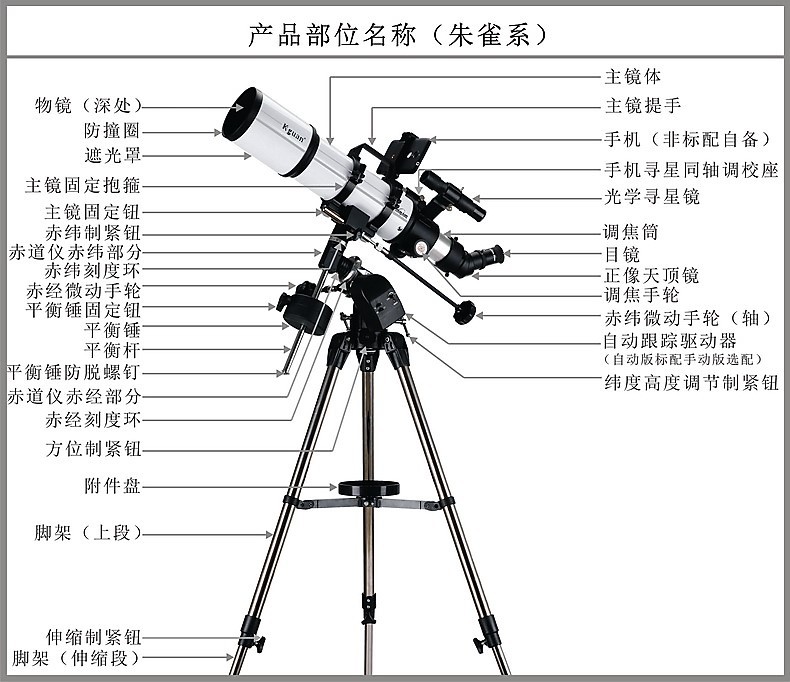 天狼天文望远镜高倍深空高清观星观天90eq入门寻星自动跟星望远镜