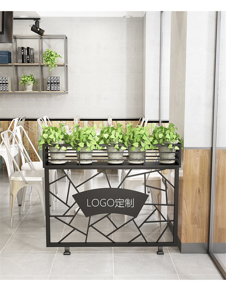 餐厅屏风隔断花架 火锅店铁艺卡座饭店酒吧过道屏风绿植装饰围栏