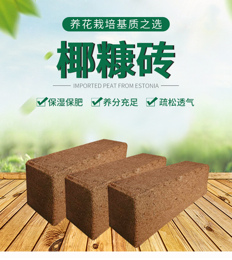 植物用椰砖栽培基质椰糠种植土椰粉营养土改良土壤植物散装椰砖土