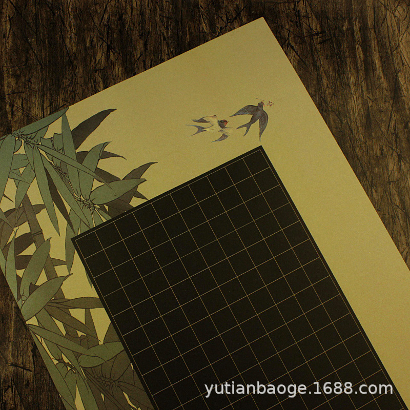 黑色长卷大幅硬笔书法纸钢笔比赛创作专用纸黑底白字390格5502