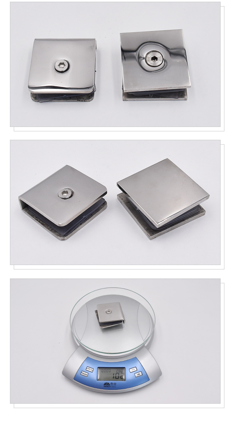 淋浴房玻璃角码浴室加厚固定夹 不锈钢实心玻璃夹厂家直销