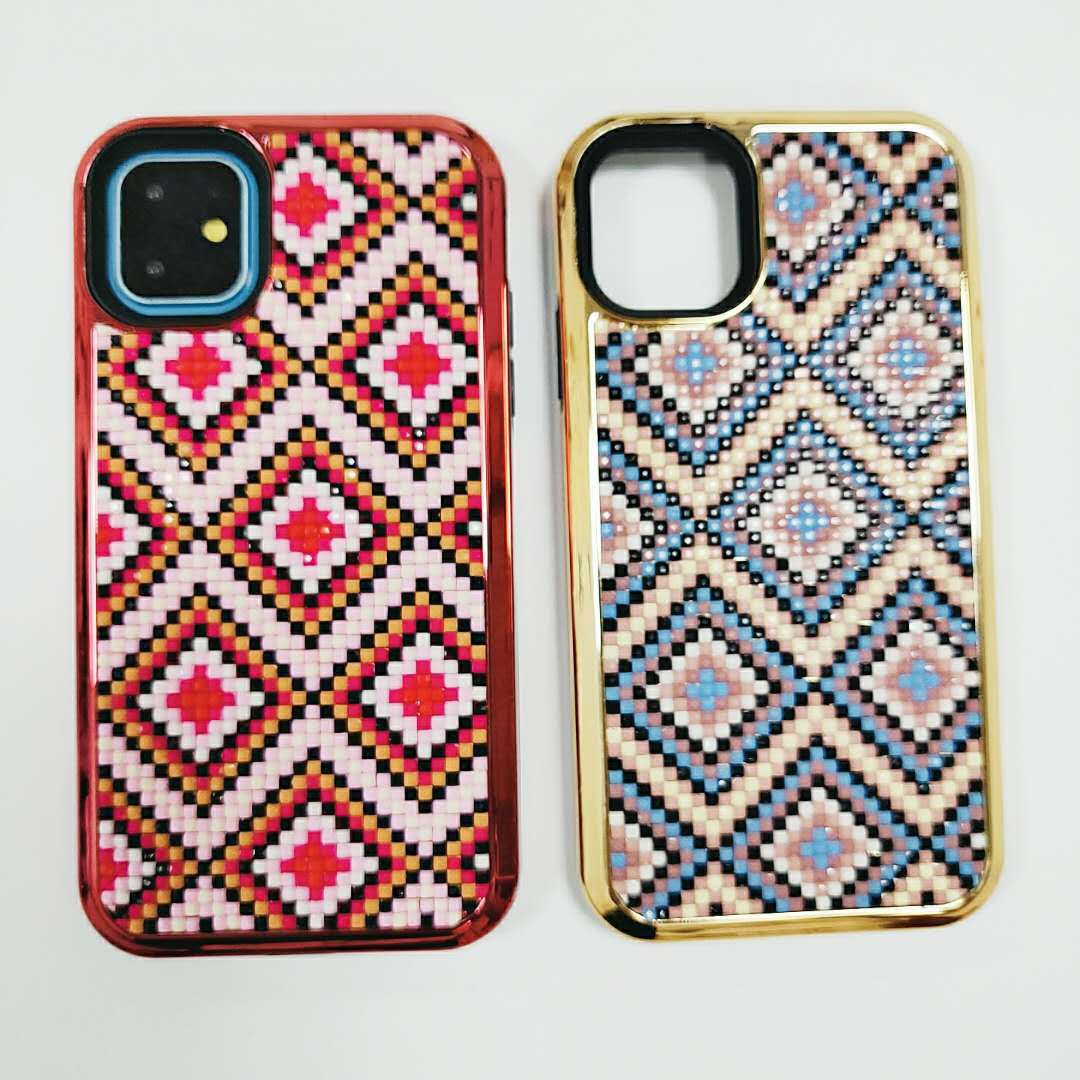 适用苹果iphone11promax二合一贴钻手机壳电镀防摔钻石手机套