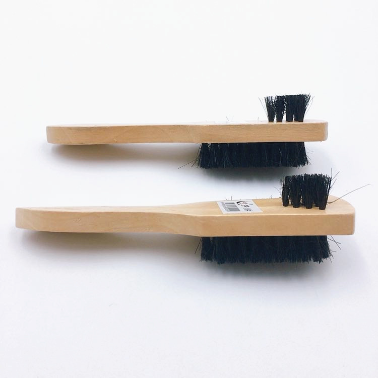 黑色毛鞋油刷 皮鞋猪鬃鞋刷实木长柄三面鞋刷皮鞋刷 厂家直销
