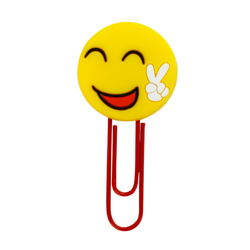 笑脸表情回形针书签创意可爱金属曲别针彩色回行针卡通韩版曲别针