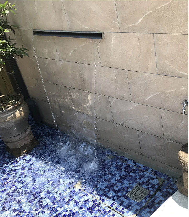 水幕不锈钢瀑布出水口花园流水造景鱼池假山庭院水幕流水墙流水槽