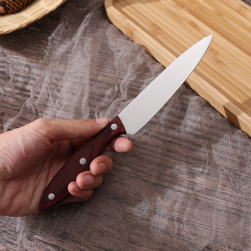 木柄水果刀瓜果削皮刀不锈钢厨房家用果皮刀吧台果盘烧烤割肉专用