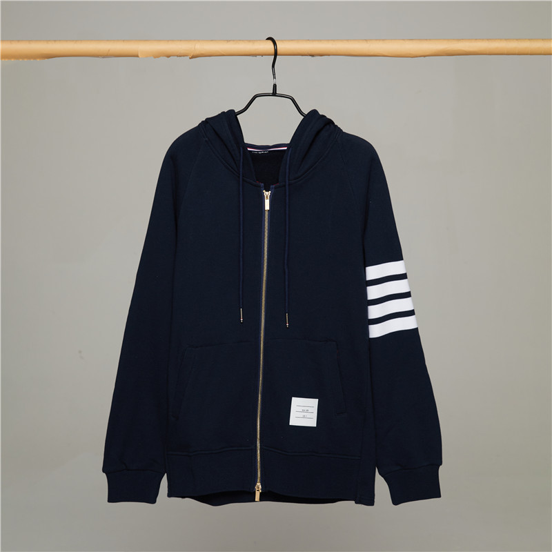 秋冬款tb加绒加厚拉链帽衫男女运动卫衣潮牌情侣款宽松连帽外套