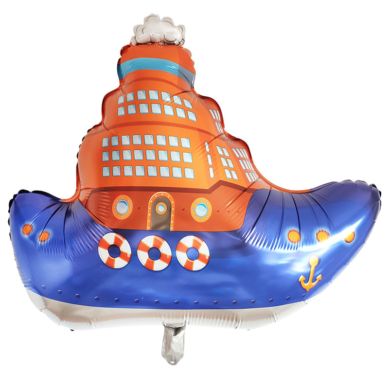 游艇水上交通工具气球轮船潜水艇玩具哈里熊船长卡通气球批发