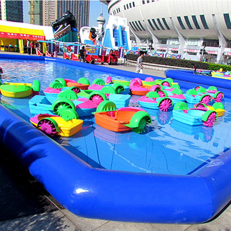 儿童水上手摇船充气水池游泳池成人游船水上乐园玩具碰碰船母子船
