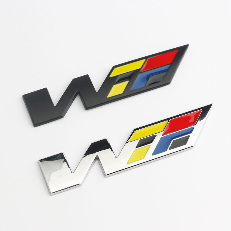 适用于凯迪拉克改装车标 w车贴金属贴标 wtf核动力w标叶子板贴标