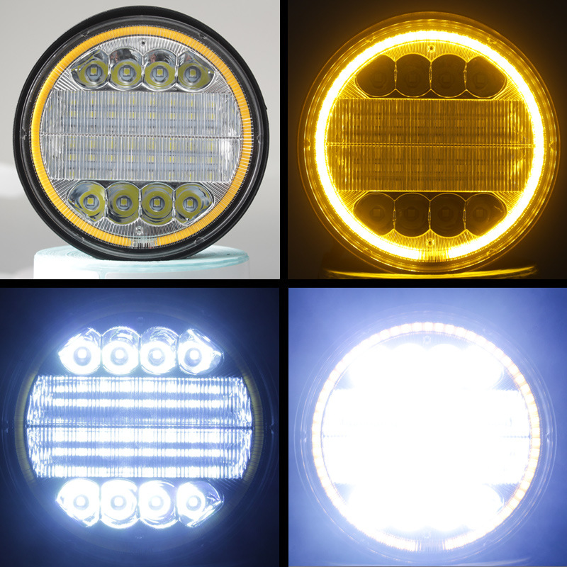 Cross-Border Dedicated Car Led Work Light 72W round Truck Light with Aperture Inspection Light Led Universal Work Light