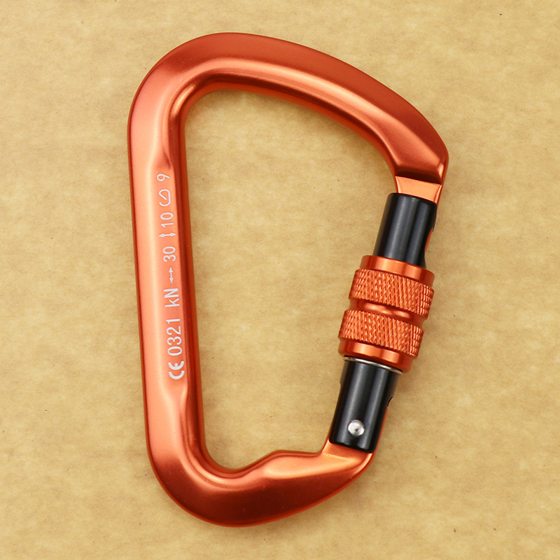 登山扣30kn主锁 绳索滑翔高空作业吊扣安全钩 航空铝快挂攀岩主锁