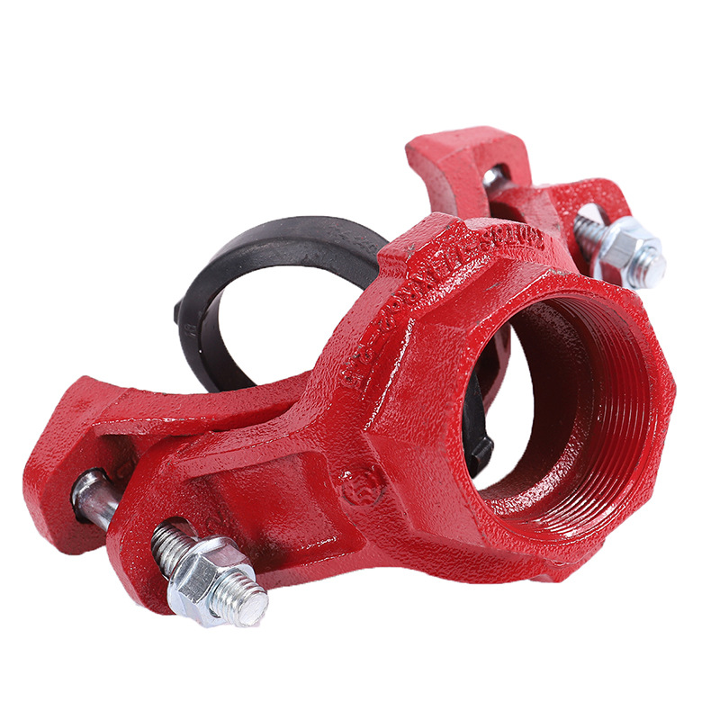 沟槽配件管件钢卡卡箍沟槽丝接机械三通114x60丝扣机三消防管道配