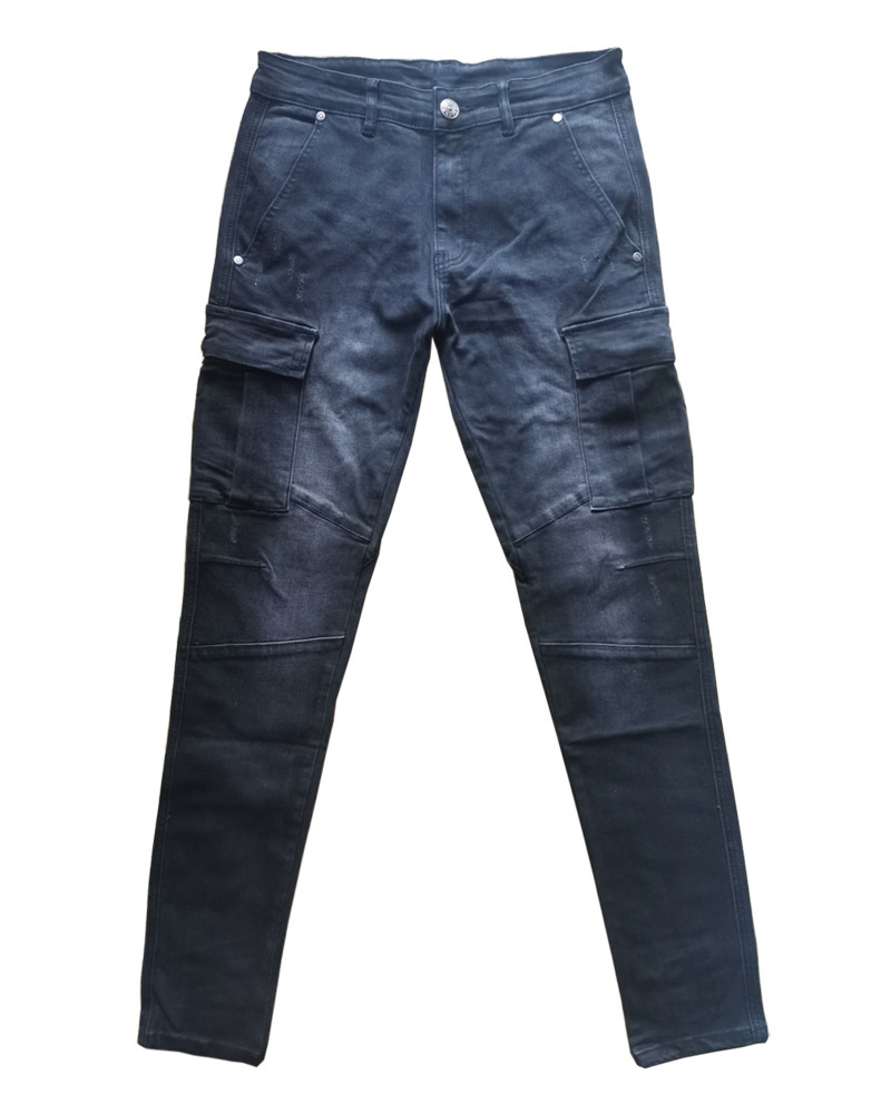 外贸多口袋cargo男牛仔裤修身小脚棉弹力时尚男牛仔裤29-36码