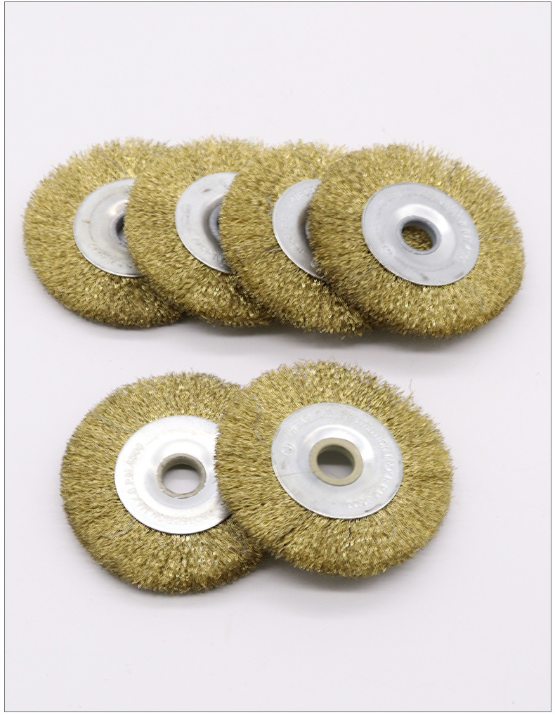 平型钢丝轮 平行磨料丝轮平形镀铜钢丝轮 打磨除锈抛光轮定制批发