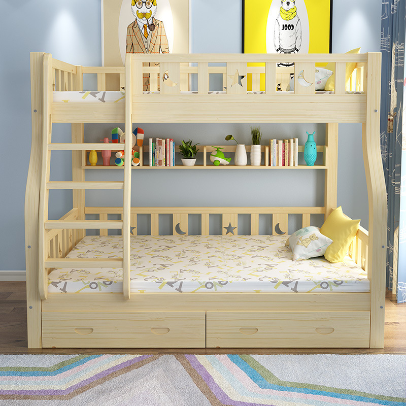 全实木子母床上下床高低床儿童床成年人母子双人床上下铺双层实木