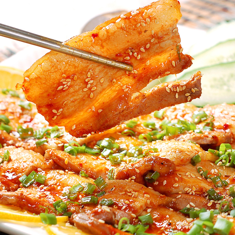 韩式五花肉薄五花肉片东北烤肉200g 韩国烧烤半成品食材腌制猪肉