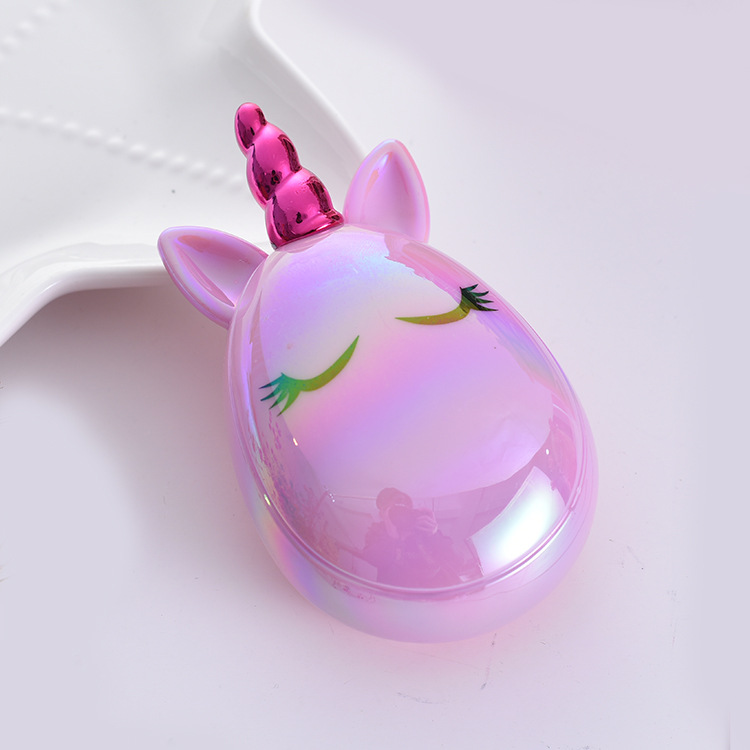 Factory Cute Unicorn Pearl Colorful Egg Comb Portable Massage Comb Portable Comb Household Tangle Teezer
