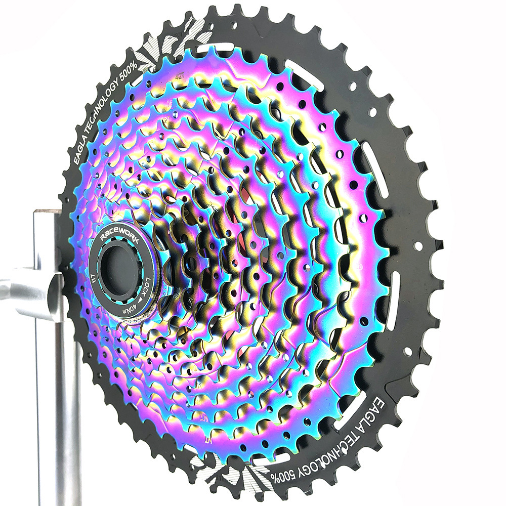 山地自行车飞轮 11速 11-50t 大飞轮 七彩电镀 超轻卡式爬坡塔轮