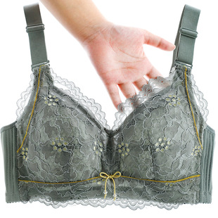 2020秋冬新款大码大罩杯蕾丝内衣女无钢圈聚拢收副乳调整型文胸罩
