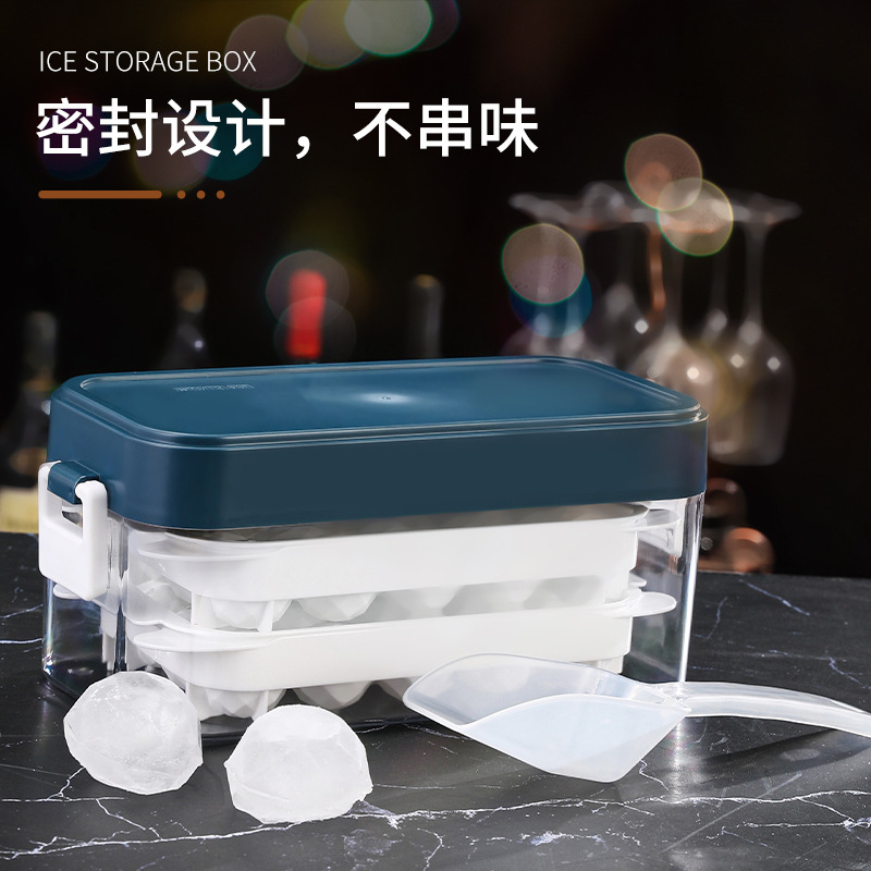 Ice Ice-Cream Mould Ice Maker Set Refrigerator with Lid Homemade Home Ice Hockey Popsicle Mold 0170