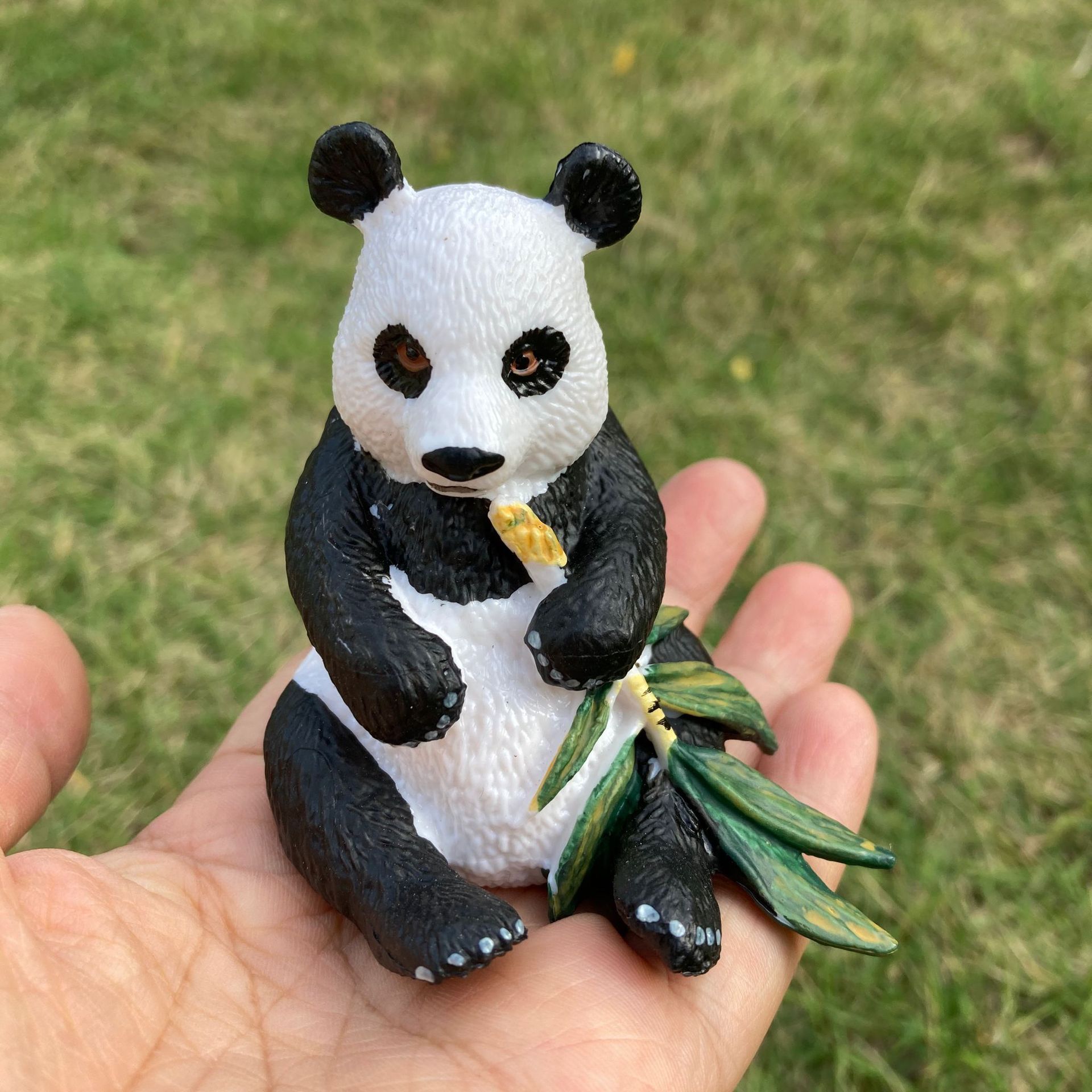跨境仿真实心野生动物模型 大熊猫 小熊猫 熊猫玩具模型套装摆件