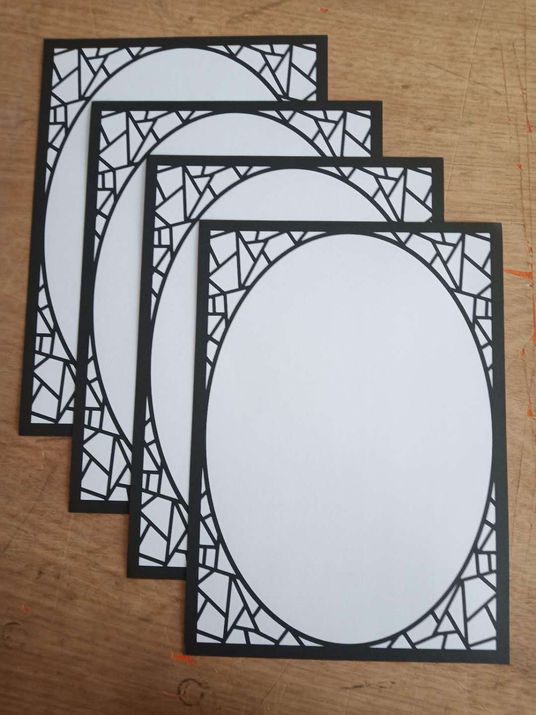 a4古风马克笔漫画仿镜片镜面边框裱边装饰绘画卡纸一件代发