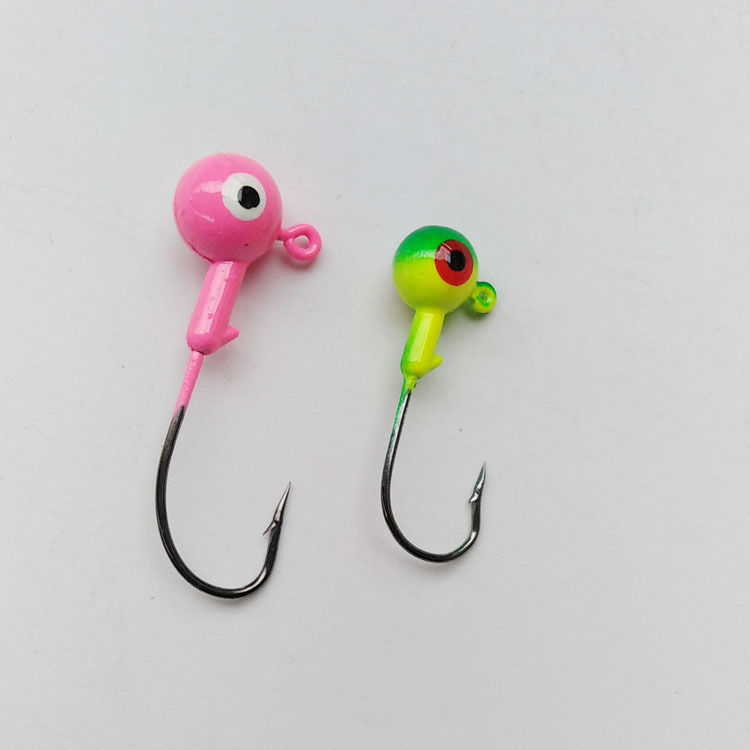 钓鱼路亚彩色铅头钩 铅坠鱼钩一体钓饵饵料彩色坠(10个一包)