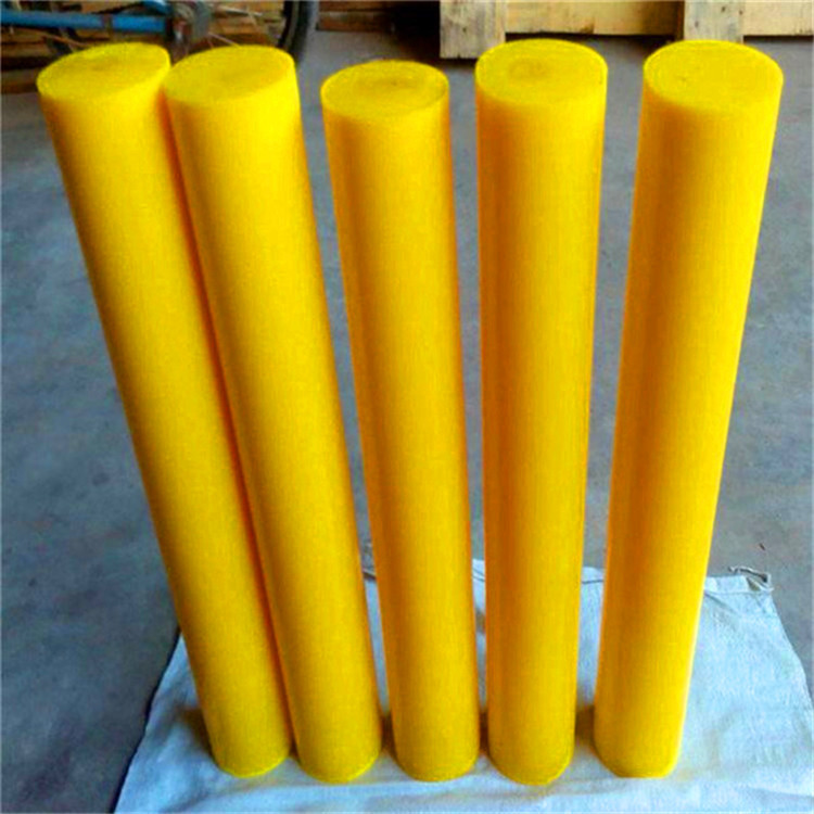 黄色半透明聚氨酯pu棒材 牛筋棒 优力胶棒pu棒耐磨pu棒加工定制