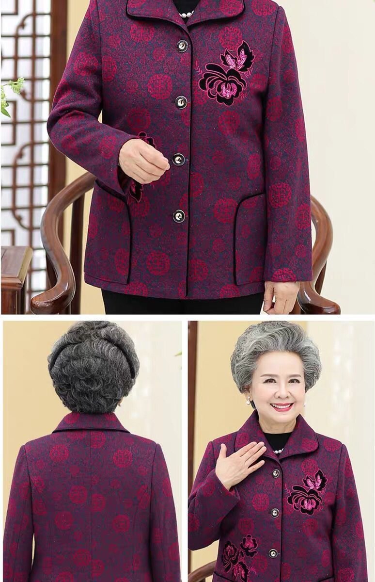 奶奶春装外套女中老年人妈妈套装春季服装老人衣服太太春秋装上衣