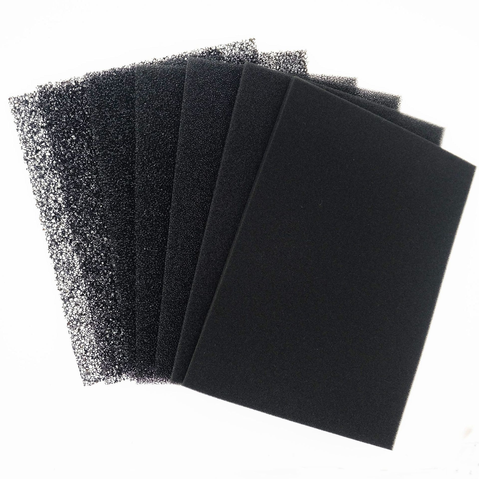 厂家直销pu聚醚聚氨酯发泡海绵爆破棉网状空气水过滤棉15-60ppi