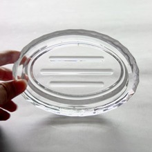 厂家直销透明玻璃肥皂盒酒店浴室卫生间皂托水晶质感椭圆形香皂碟