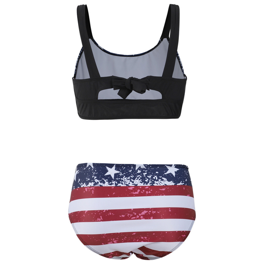 2020新款美国国旗泳衣女亚马逊爆款速卖通跨境独立日星条纹泳装