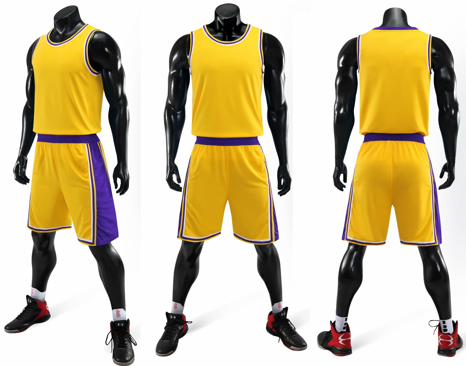 光板湖人篮球服套装男球队比赛队服双侧袋成人童装3xs-5xl-阿里巴巴