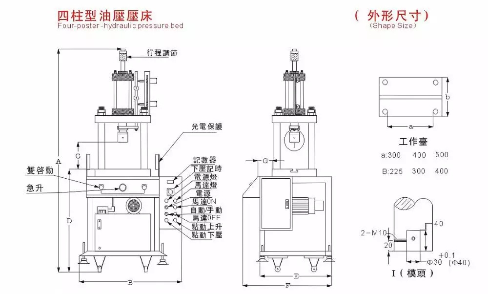 四柱两板模柄型快速油压机 液压冲床