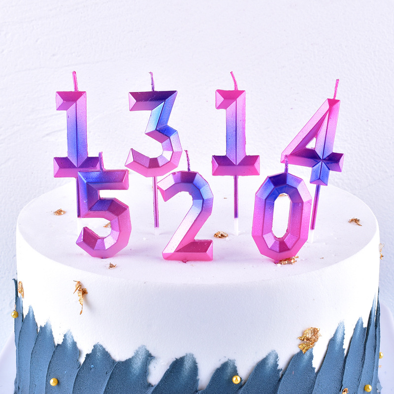 炫彩数字蜡烛儿童生日蛋糕装饰 跨境热销派对蛋糕装饰生日蜡烛