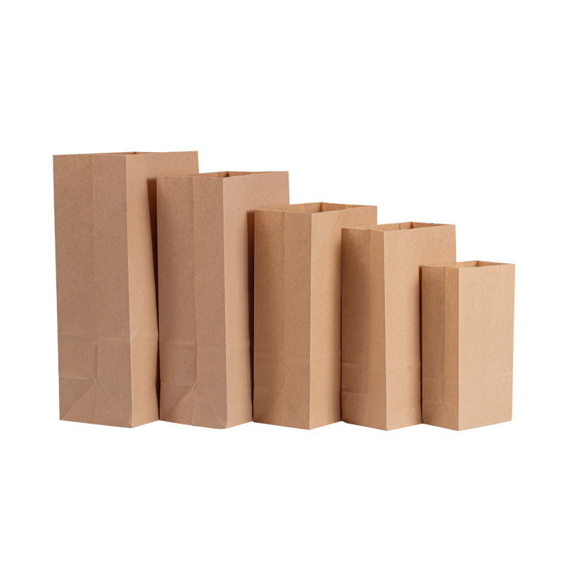 15.5*10*30 Square Bottom Kraft Paper Bag Takeaway Packing Bag Food Packaging Bag Bread Bag Factory Direct Sales