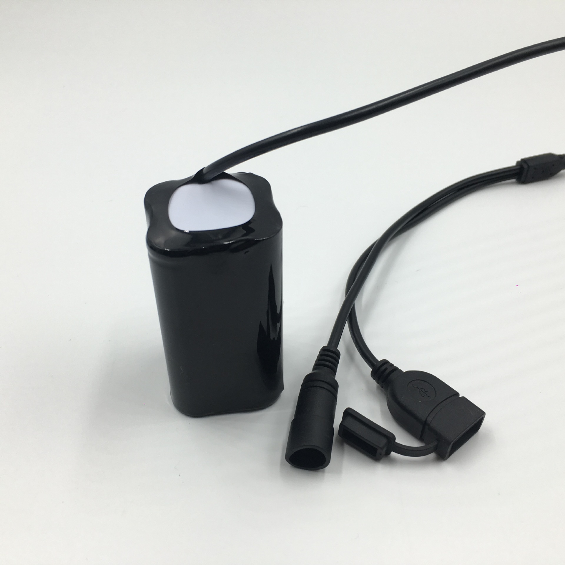 4v自行车前灯电池组 大功率t6头灯电池包 4节18650锂电池组