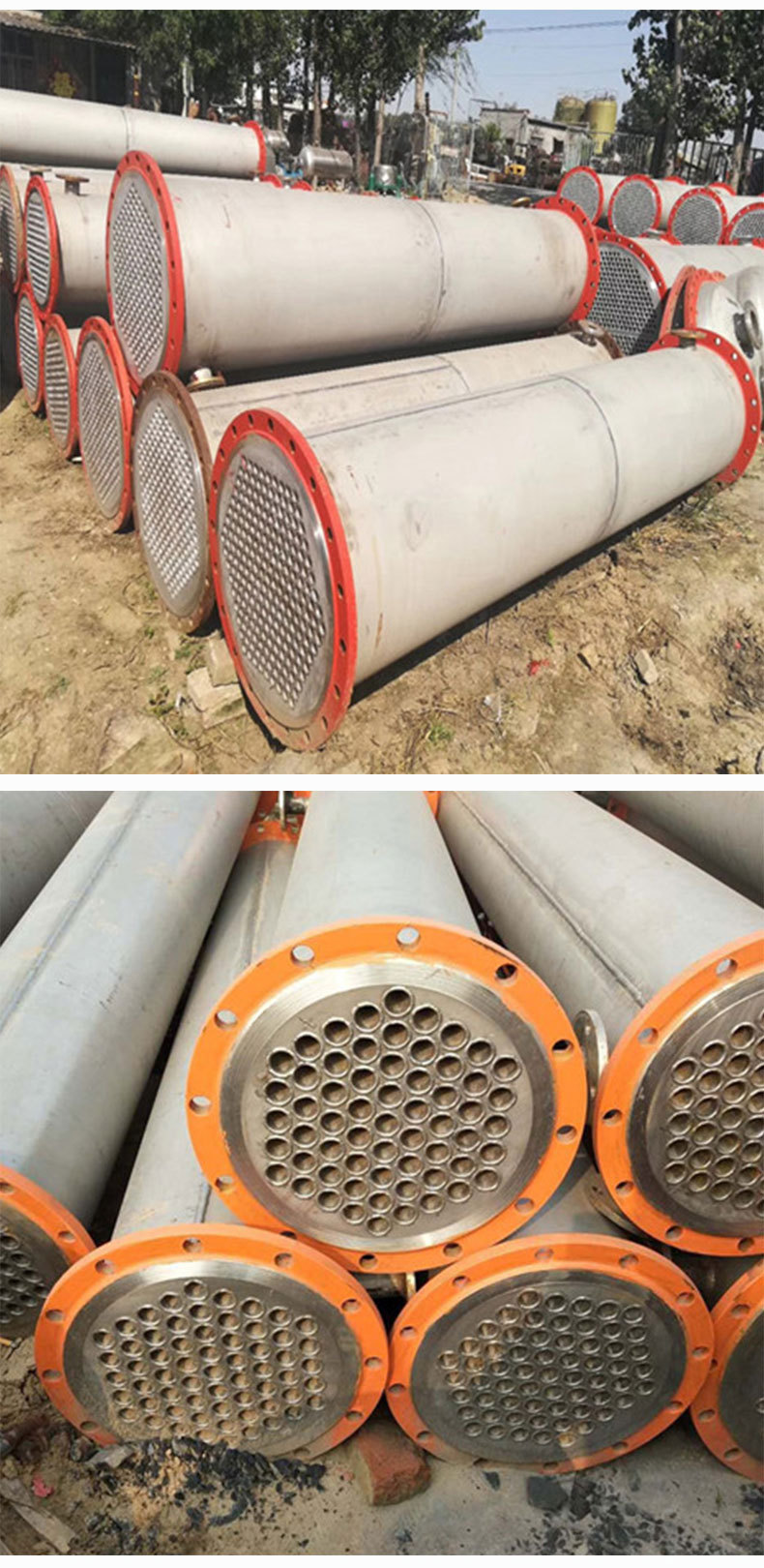 冷凝器55150平方不锈钢螺旋板式冷凝器聚丙烯列管式换热器